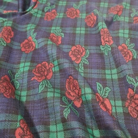 Vintage 80's Dark Cottagecore Rose Top Large / Dark Bohemian - Picture 11 of 11